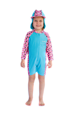 Frozen Fun Long Sleeve Swimsuit & Hat Set
