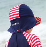 Nautical Mischief Short Sleeve Swimsuit & Hat Set